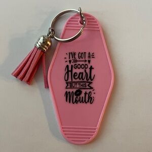 Pink Key Holder with Tassel